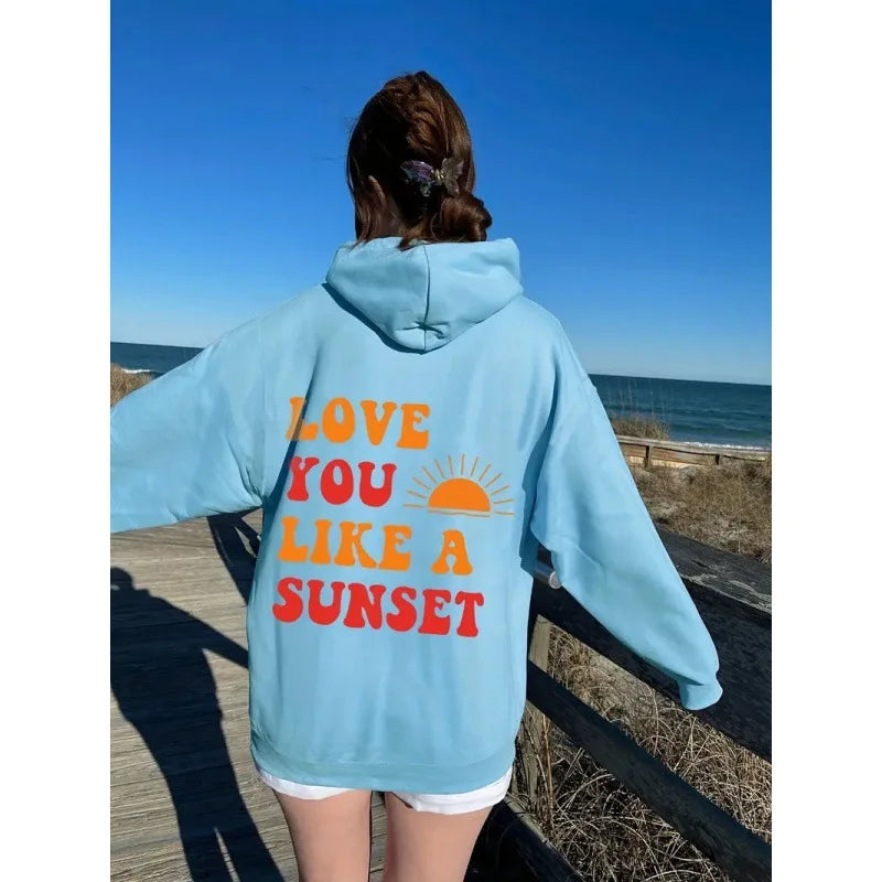 Women's fleece hoodie 2024 new letter pattern printed kangaroo pocket drawstring pullover hoodie hoodie