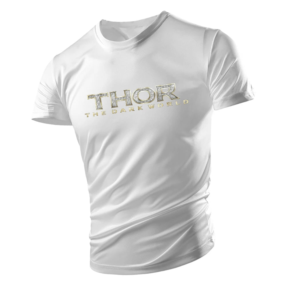 Summer Fashion Casual Sports 2d Printed Alphabet Adult Crewneck Short Sleeve Large Size Men'S T-Shirt Comfortable And Loose