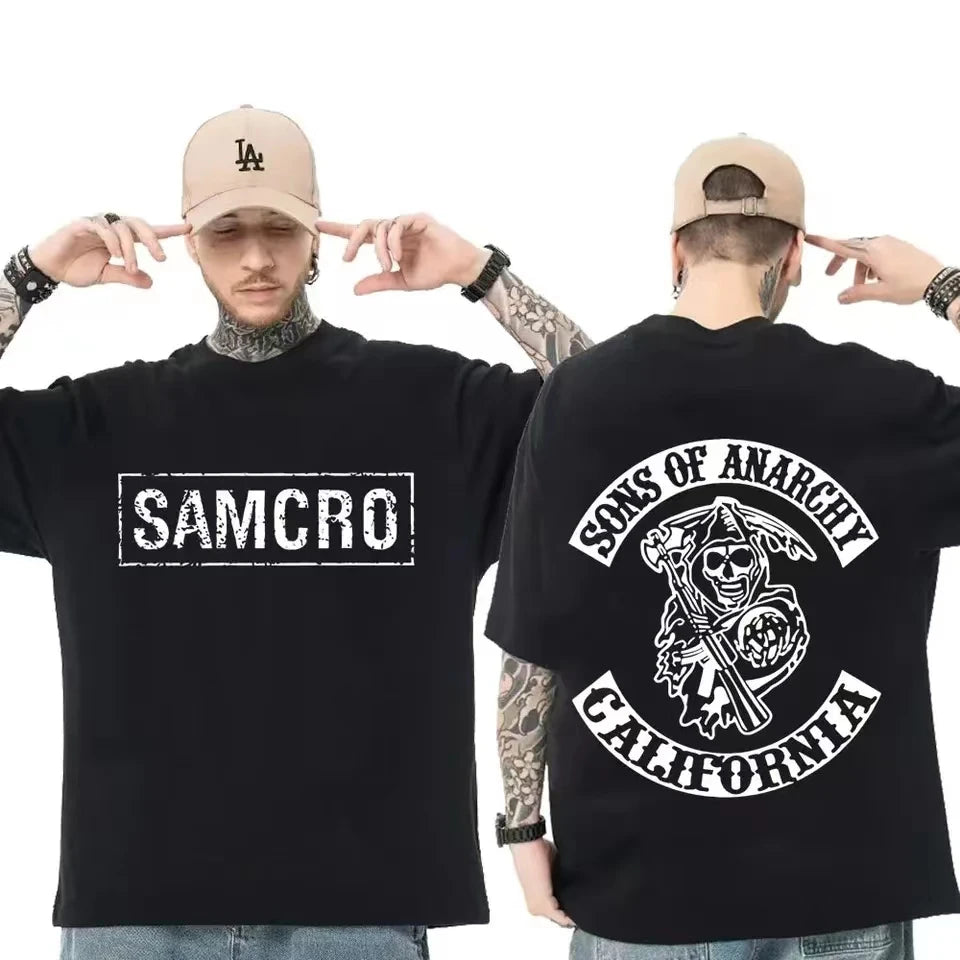 Sons of Anarchy SAMCRO Double Sided Print Mens T Shirts