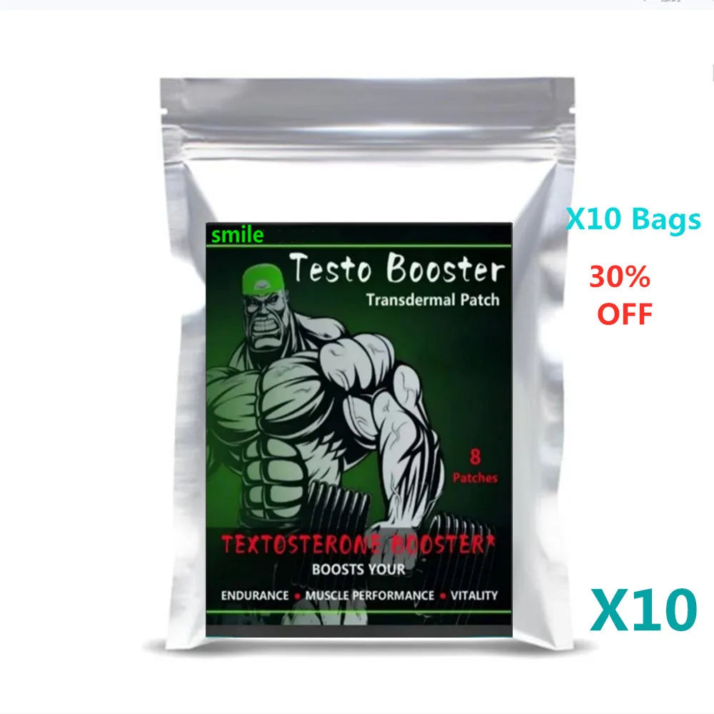 Testosterone Anabolic Booster for Fast Muscle Building - Transdermal Patches Extreme USA-Made Muscle Growth Support Supplement