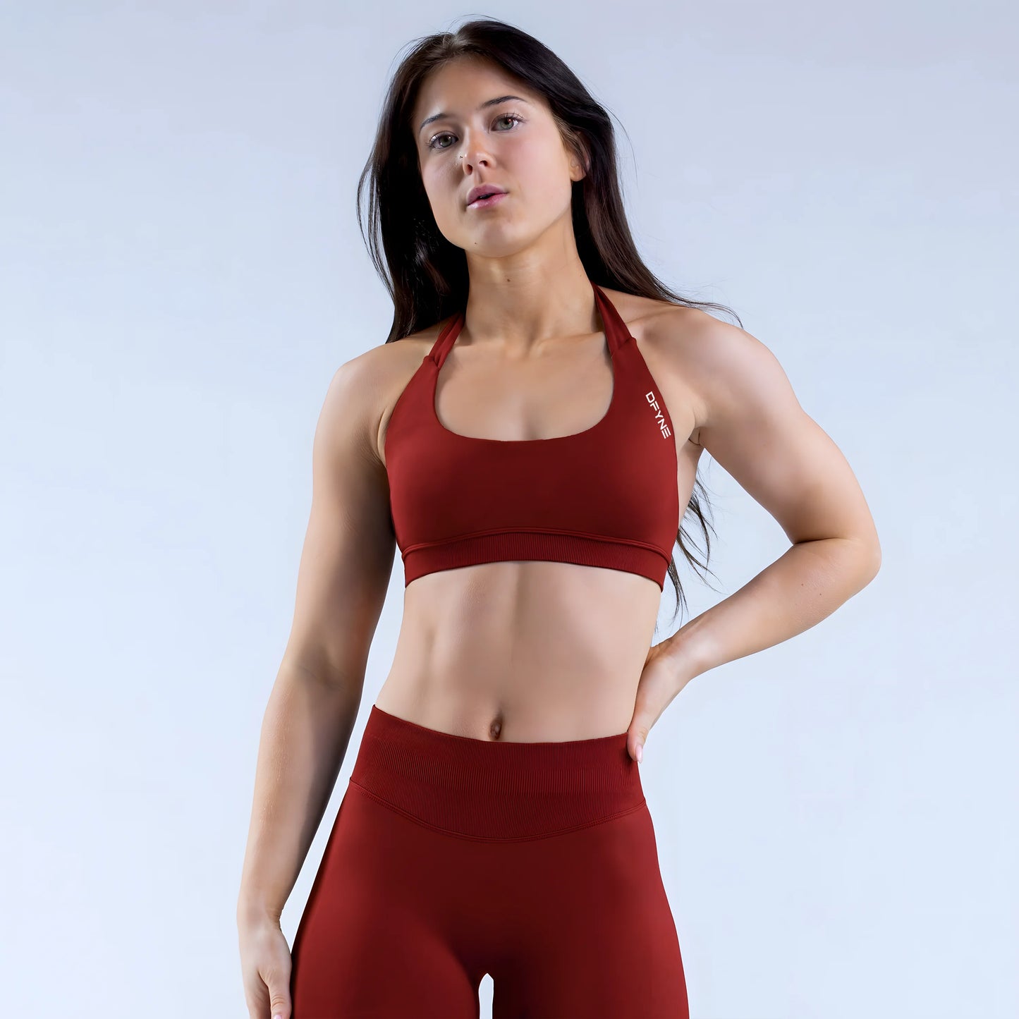 Impact Sports Bra Women Yoga Seamless Halter Bra Open Back Top Bras Medium Support Gym Crop Top Padded Sportswear
