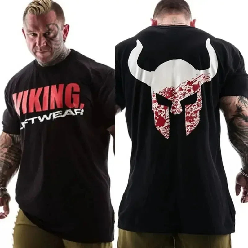 Summer Workout Training 3D Printed Viking T-shirt Sport Men's T-shirt Gym Workout Breathable Outdoor Casual Running Top