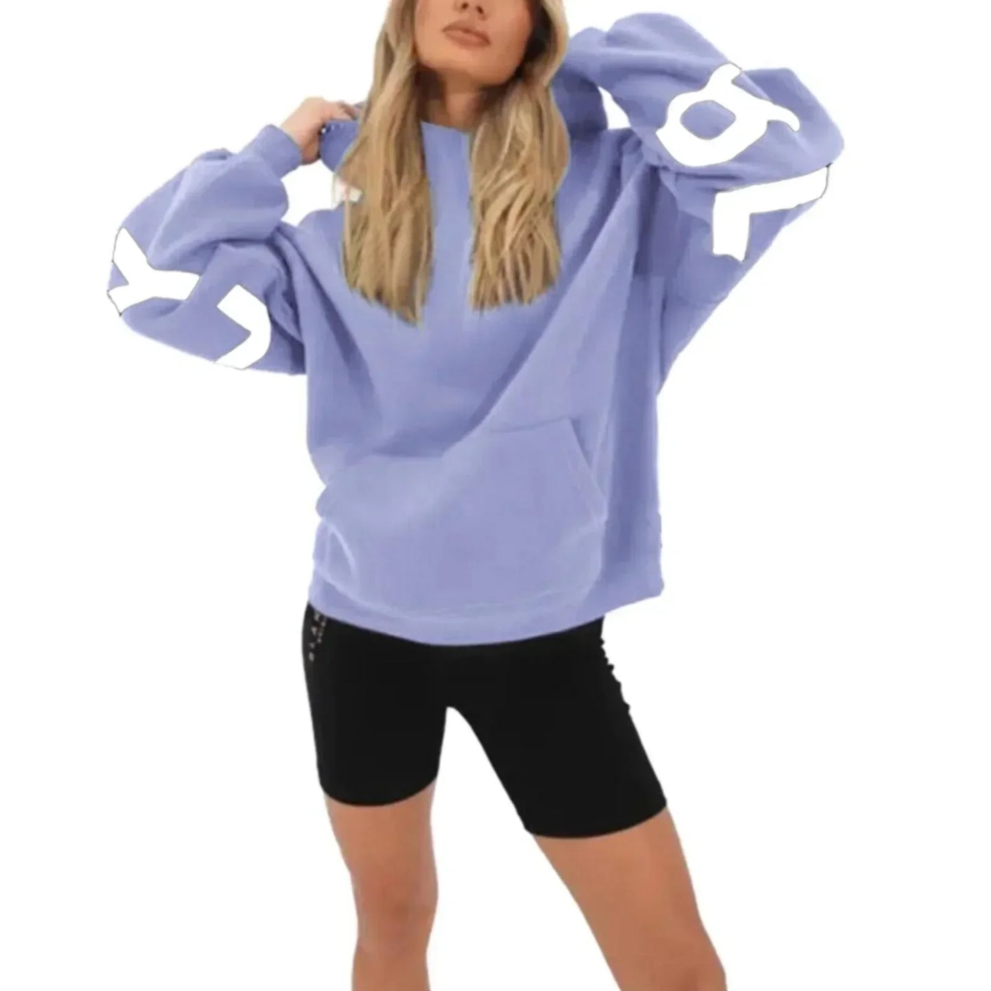 Retro Printed Loose Fitting Women Pullover Sweater Women Super Large Hooded Sweatshirt Long Sleeved Y2K Top
