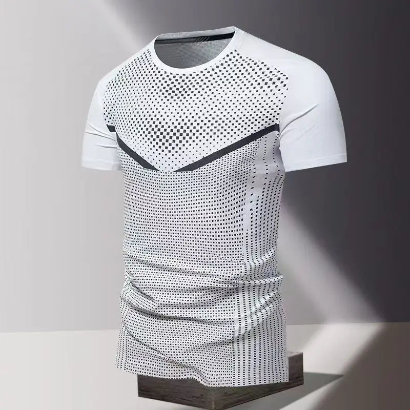 Summer men's clothing 3D printed quick drying men's thin breathable fitness top round neck short sleeved sports casual T-shirt