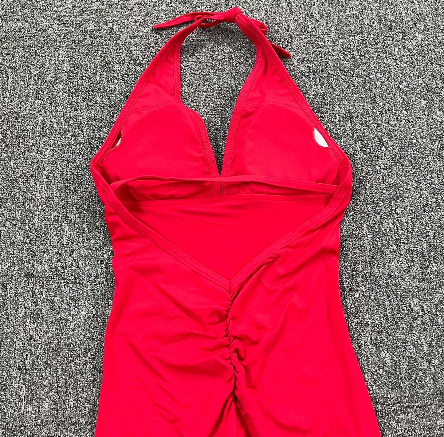 Deep V Halter Sleeveless Backless Yoga Sets Sport One Piece Jumpsuit Woman Sportwear Gym Workout Overalls Active Wear