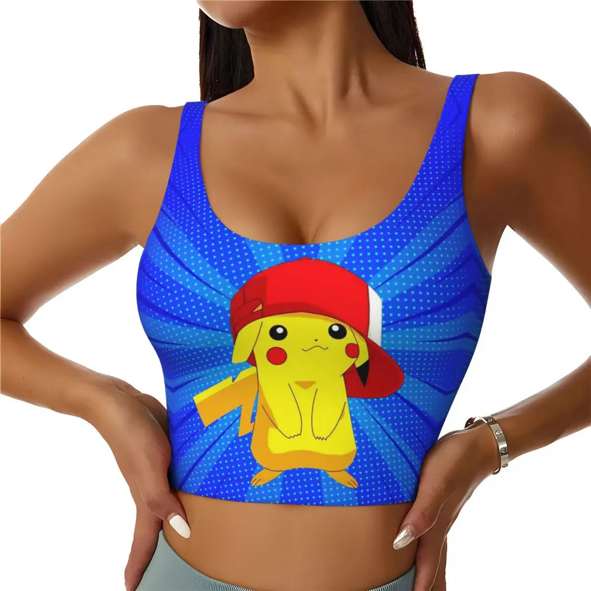 High Impact Pokemon Sports Bra Women Gym Workout Yoga Crop Top