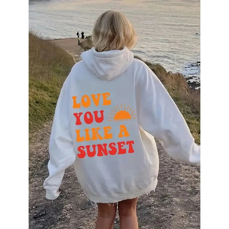 Women's fleece hoodie 2024 new letter pattern printed kangaroo pocket drawstring pullover hoodie hoodie
