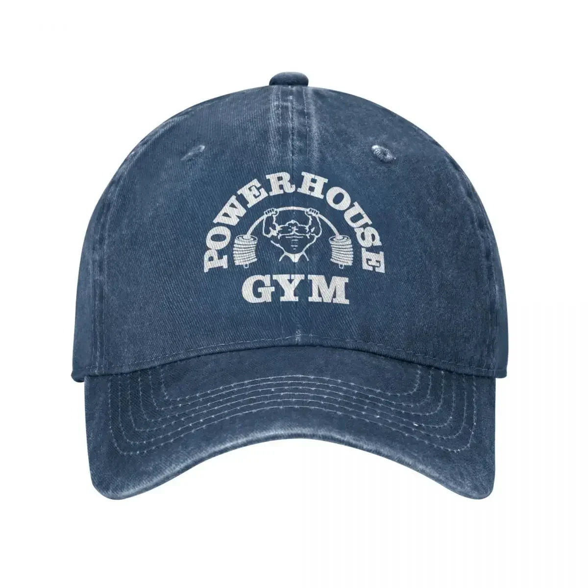 Classic Denim Powerhouse Gym Baseball Caps For Men Women Summer Adjustable Baseball Hat