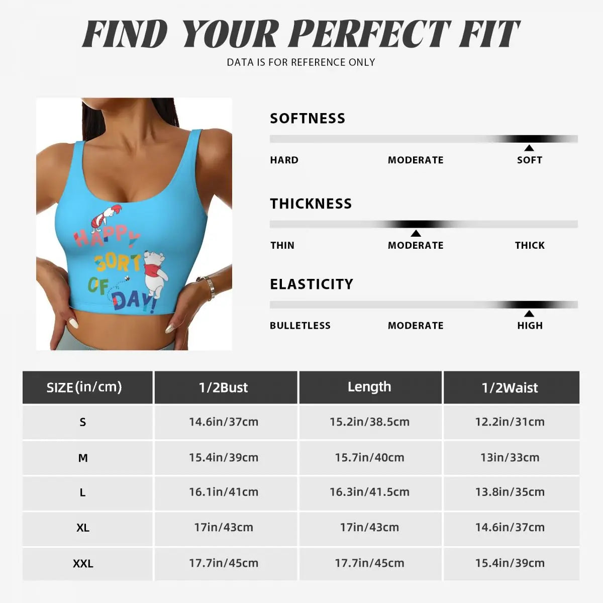 Custom High Impact Pooh And Piglet Happy Sort Of Day! Sports Bra for Women Gym Workout Yoga Crop Top