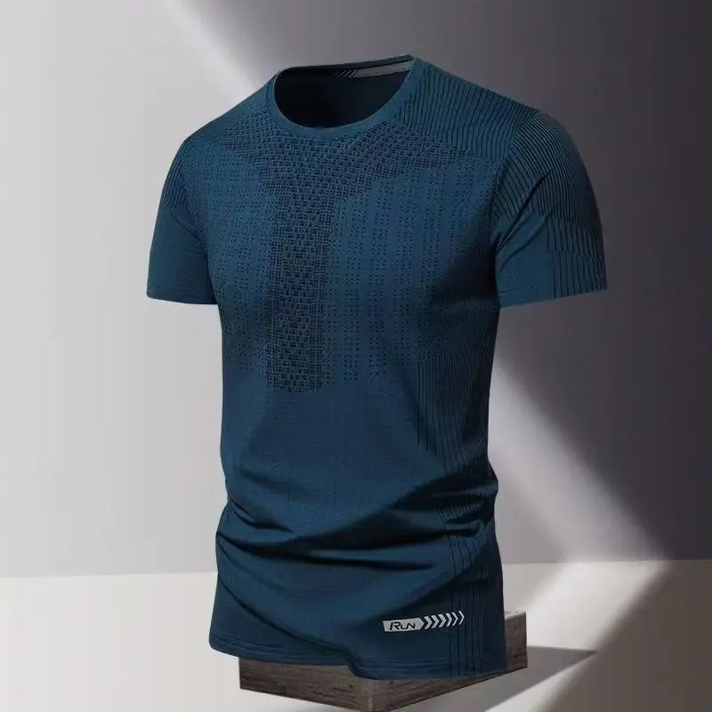 Summer men's clothing 3D printed quick drying men's thin breathable fitness top round neck short sleeved sports casual T-shirt