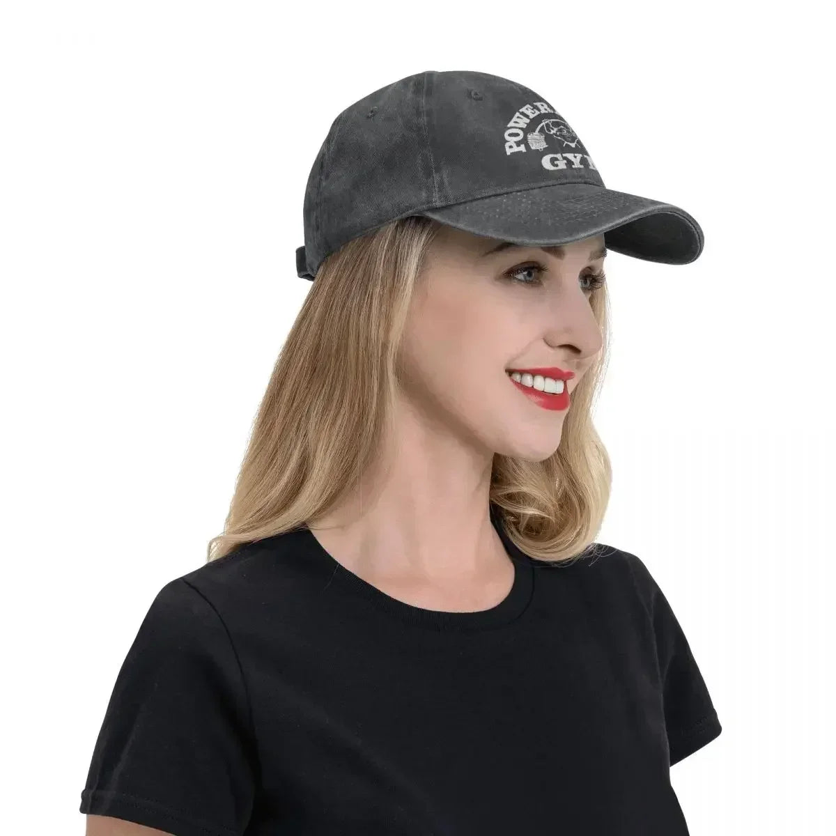 Classic Denim Powerhouse Gym Baseball Caps For Men Women Summer Adjustable Baseball Hat