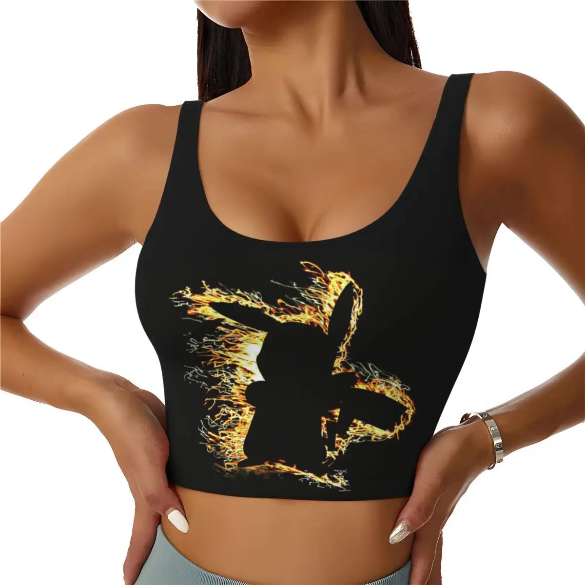 High Impact Pokemon Sports Bra Women Gym Workout Yoga Crop Top