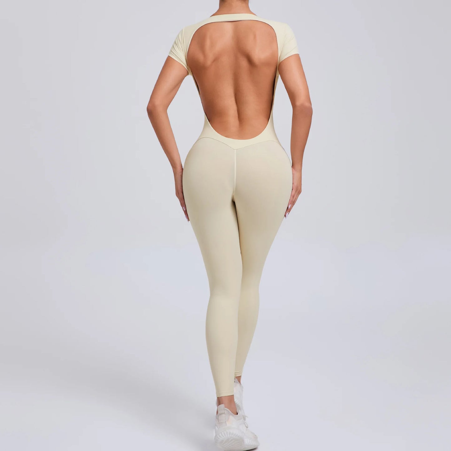 Yoga Jumpsuit Fitness Sports Overalls Gym Clothing Set Wear Pilates Workout Clothes Women Short Sleeves Outfit Activewear