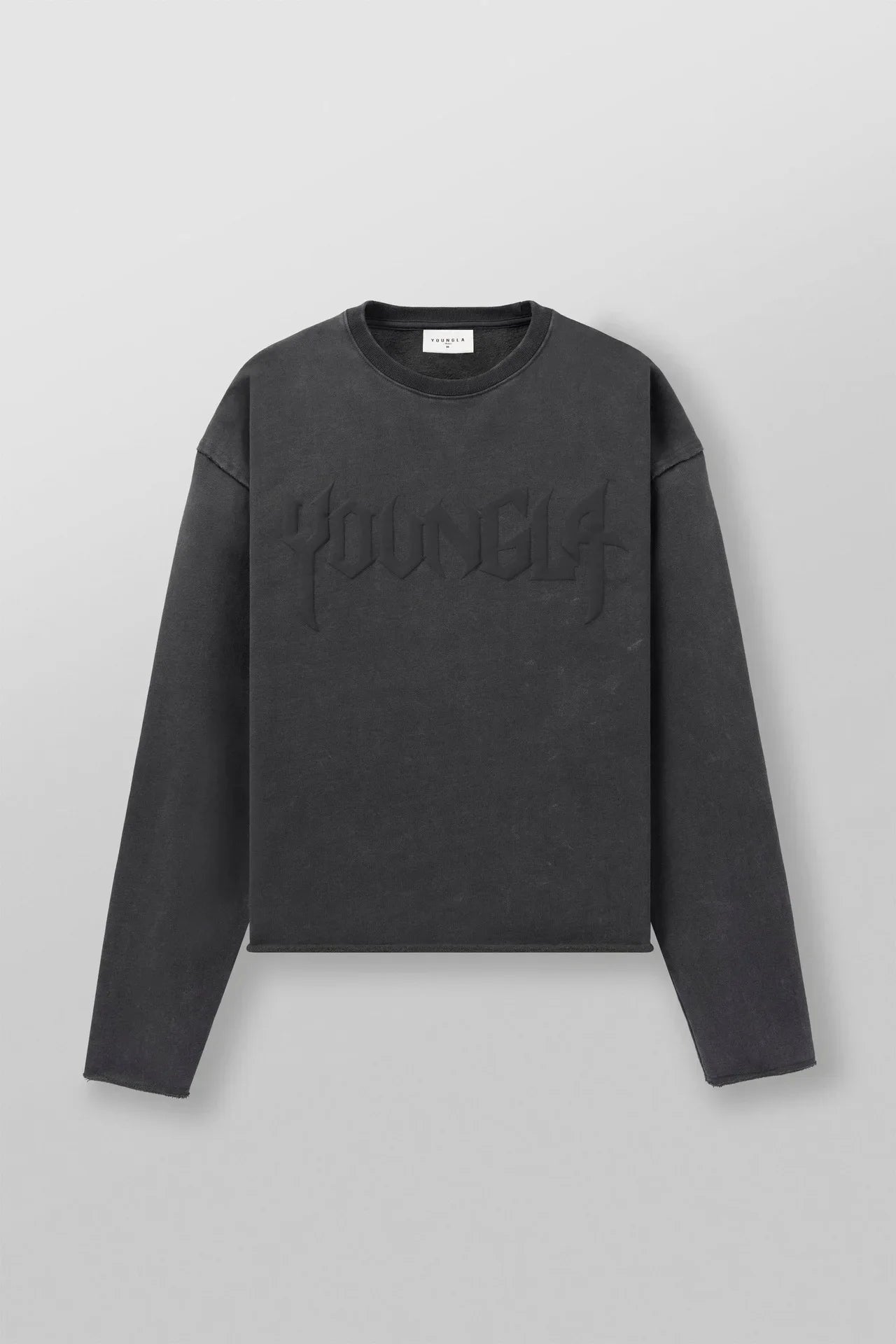YOUNGLA American new men's crewneck fashion brand hoodie heavy wool foam print casual long sleeve