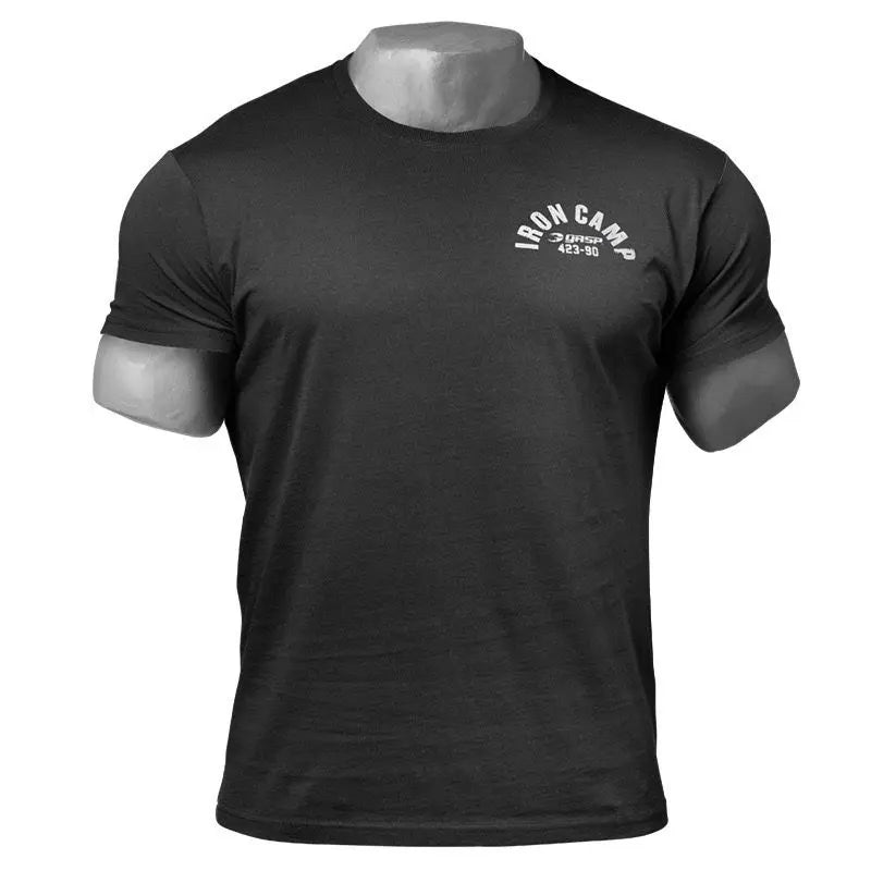 Muscle Fitness Brothers Men's Summer Sports Casual Running Workout Fitness Cotton Elastic Short Sleeve T-Shirt