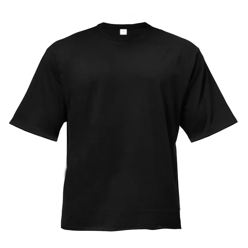 Plain Gym Clothing Fitness Mens Oversized T Shirt Outdoor Hip Hop Streetwear Loose Half Sleeve T-shirt Bodybuilding Tee Shirt