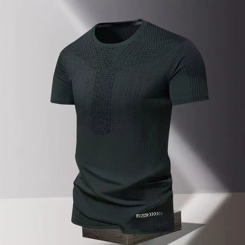 Summer men's clothing 3D printed quick drying men's thin breathable fitness top round neck short sleeved sports casual T-shirt