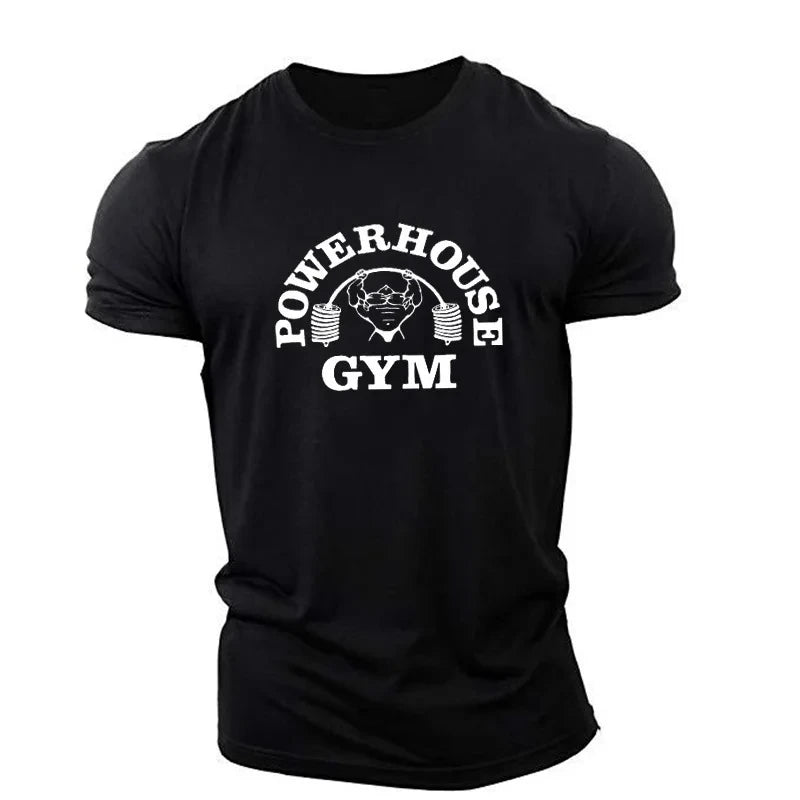 Men's 3D T-shirts Short Sleeve Loose Casual Sports Tops Gym Powerhouse Workout Man Tees Oversize