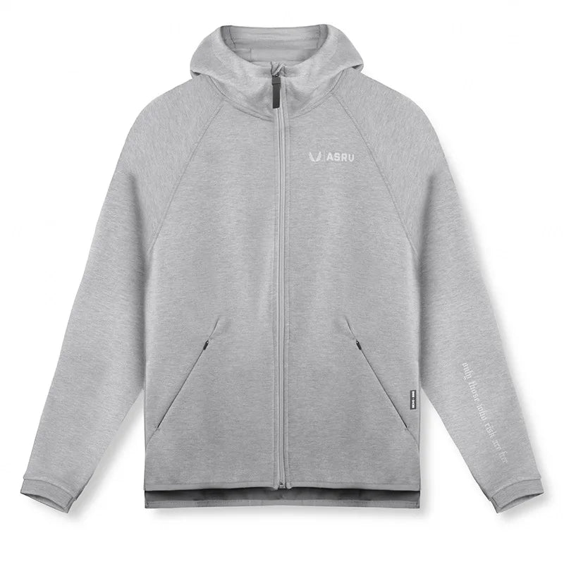 Men's Gym Sports Hoodies Cotton Elastic Hooded Male Fitness Running Loose Jackets Outdoor Zipper Coats Casual Workout Sportwear