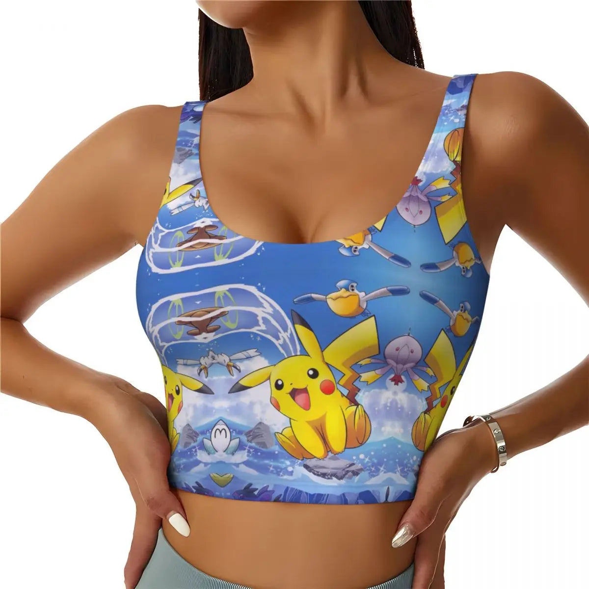 High Impact Pokemon Sports Bra Women Gym Workout Yoga Crop Top