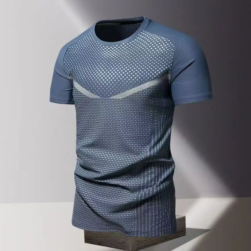 Summer men's clothing 3D printed quick drying men's thin breathable fitness top round neck short sleeved sports casual T-shirt