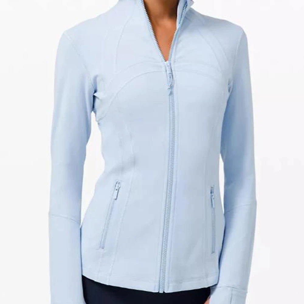 Women's Slim-Fit Zippered Training define Jacket - Long Sleeve Fitness Running Top for Jogging & Sports, Lightweight Activewear