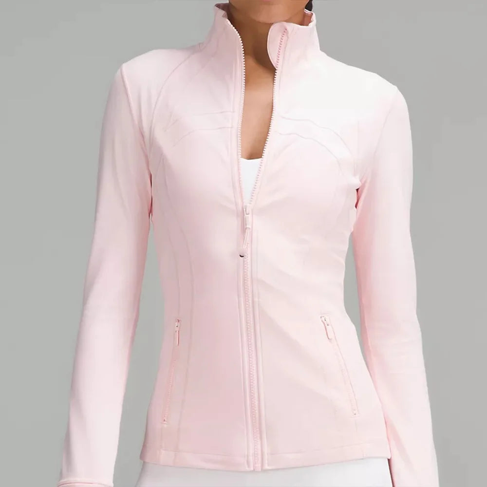Women's Slim-Fit Zippered Training define Jacket - Long Sleeve Fitness Running Top for Jogging & Sports, Lightweight Activewear