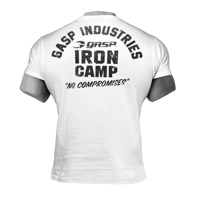 Muscle Fitness Brothers Men's Summer Sports Casual Running Workout Fitness Cotton Elastic Short Sleeve T-Shirt