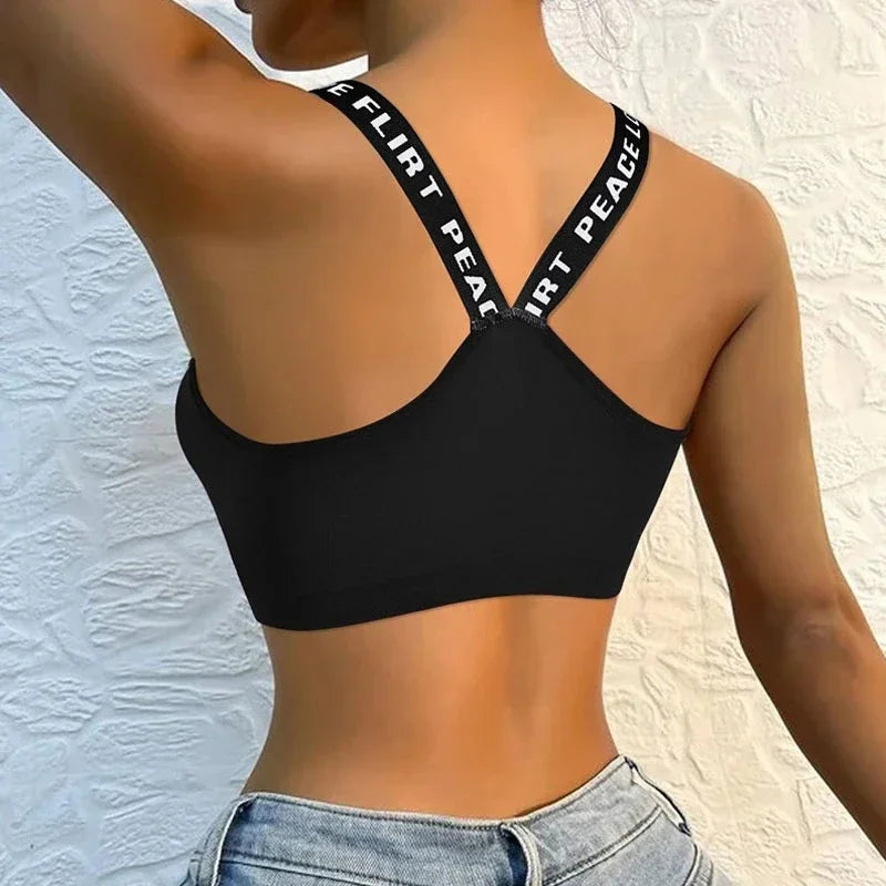 Elastic Sports Bra Sling Top Women's Sports Bra Without Steel Ring Sweat Absorption Quick Dry Comfortable Skin Fashion Underwear