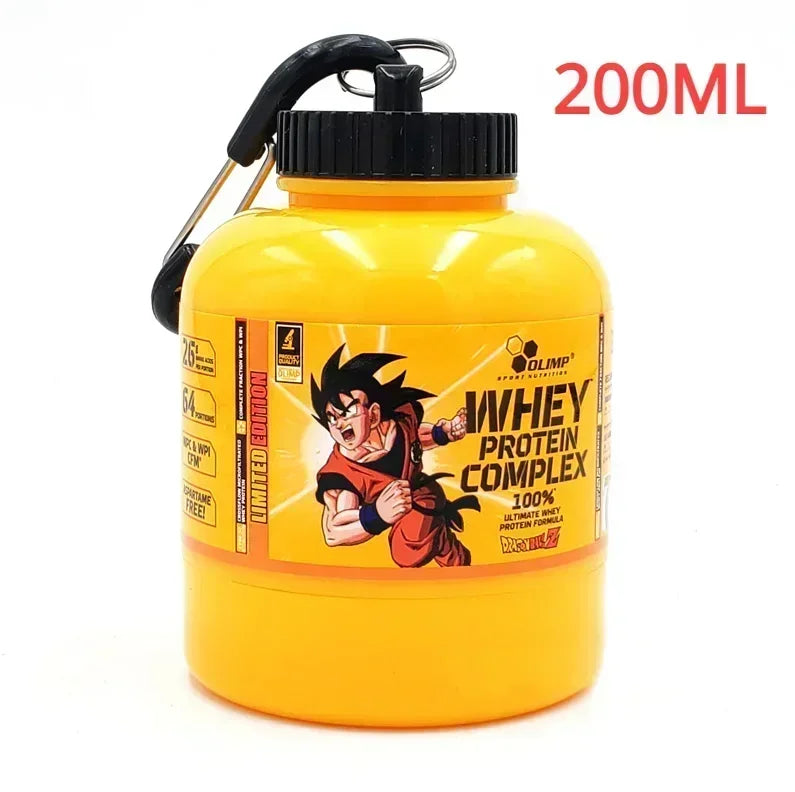 100/200ML Portable Mini Protein Powder Bottle with Keychain Health Funnel Medicine Box Container Small Cup Outdoor Sport Storage