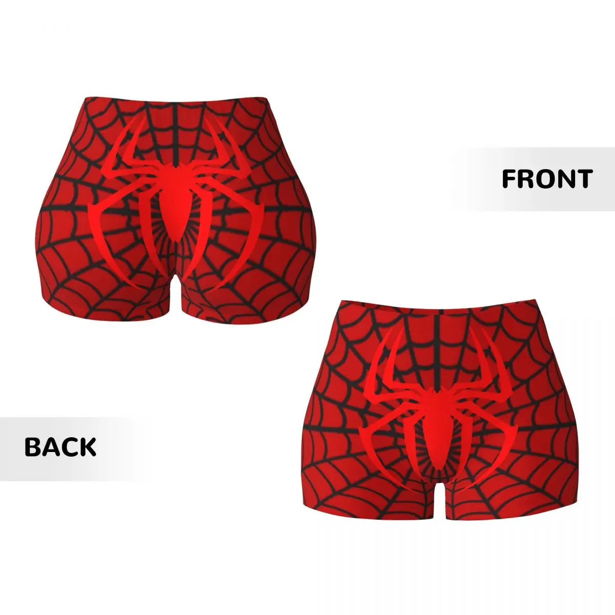 Women Spiderman Cartoon Superhero Workout Yoga Shorts Gym Athletic Biker Running Shorts