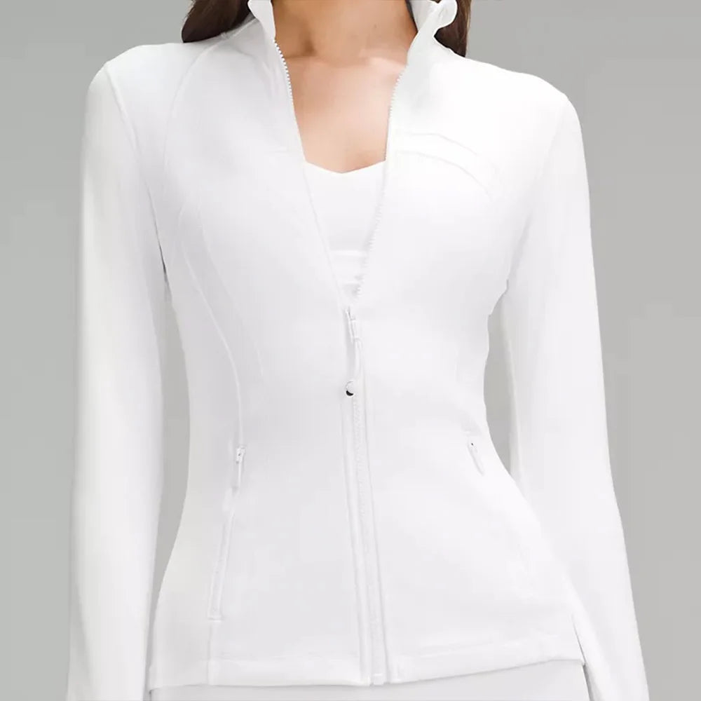 Women's Slim-Fit Zippered Training define Jacket - Long Sleeve Fitness Running Top for Jogging & Sports, Lightweight Activewear