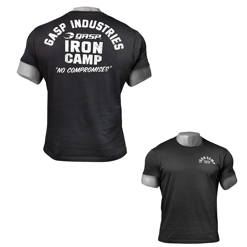 Muscle Fitness Brothers Men's Summer Sports Casual Running Workout Fitness Cotton Elastic Short Sleeve T-Shirt