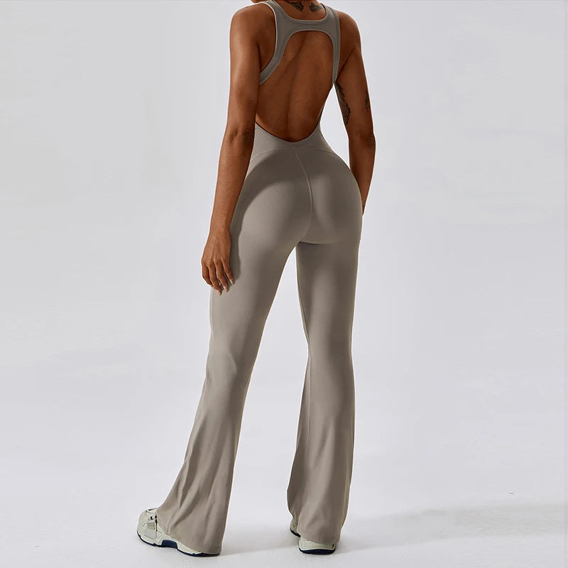 Back V Jumpsuit Gym Set Women Training Yoga Suit Sportswear Women Sports Jumpsuit Fitness Rompers Stretch Workout Bodysuits
