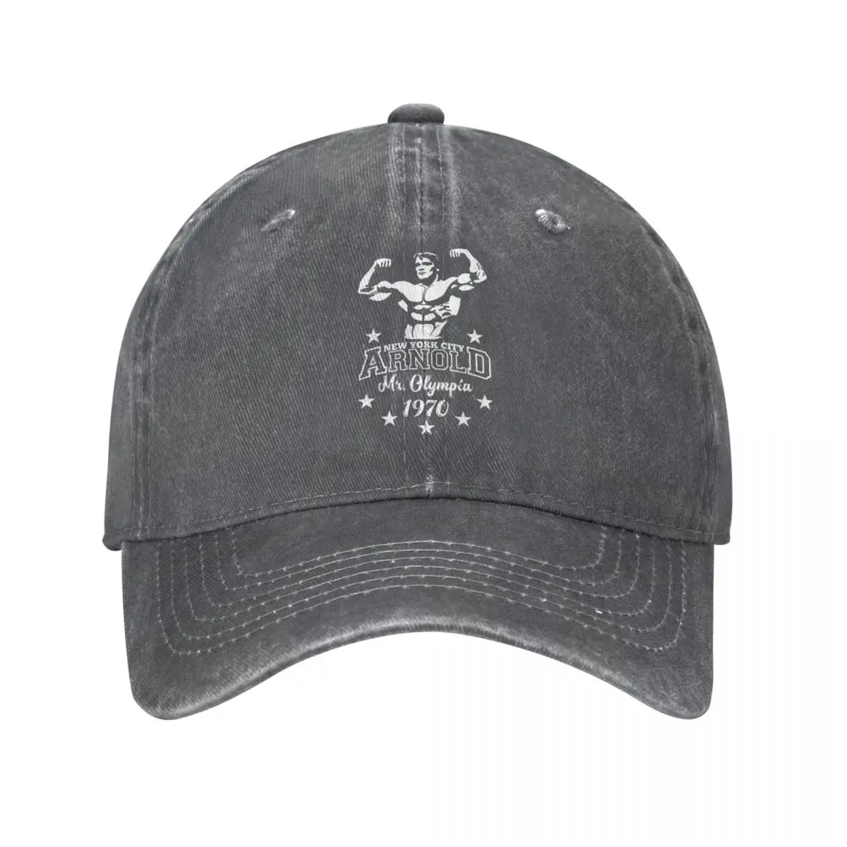 Arnold Schwarzenegger Mr Olympia Baseball Caps Vintage Distressed Denim Headwear for Men Women Outdoor Travel Caps Hat