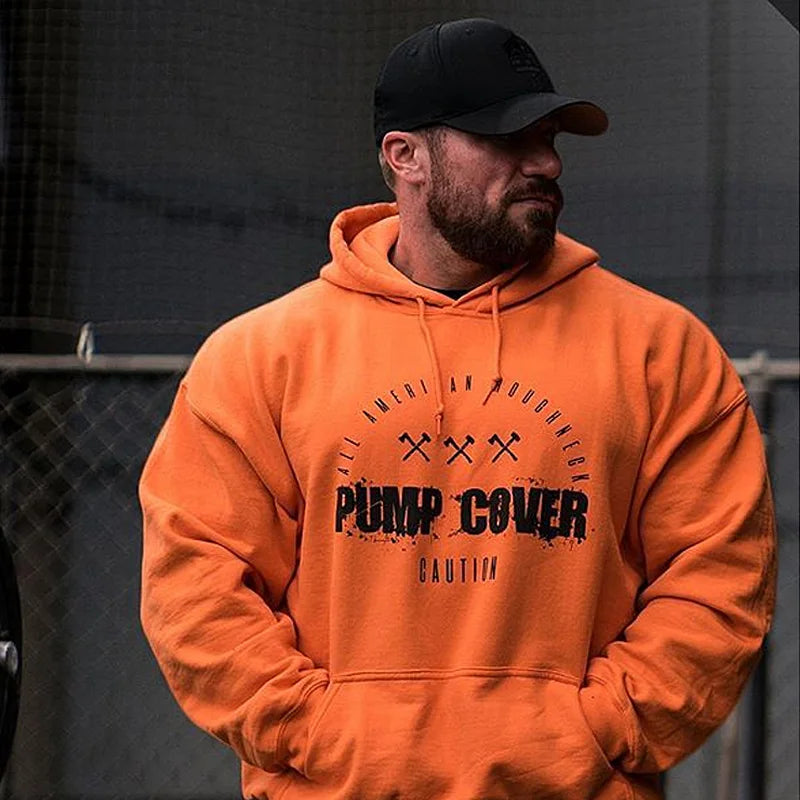 Autumn And Winter Men's PUMP COVER Gym Wool Pullovers Fitness Sweatshirts Men Fleece Hoodies Stringer Bodybuilding Fitness Casual Coat