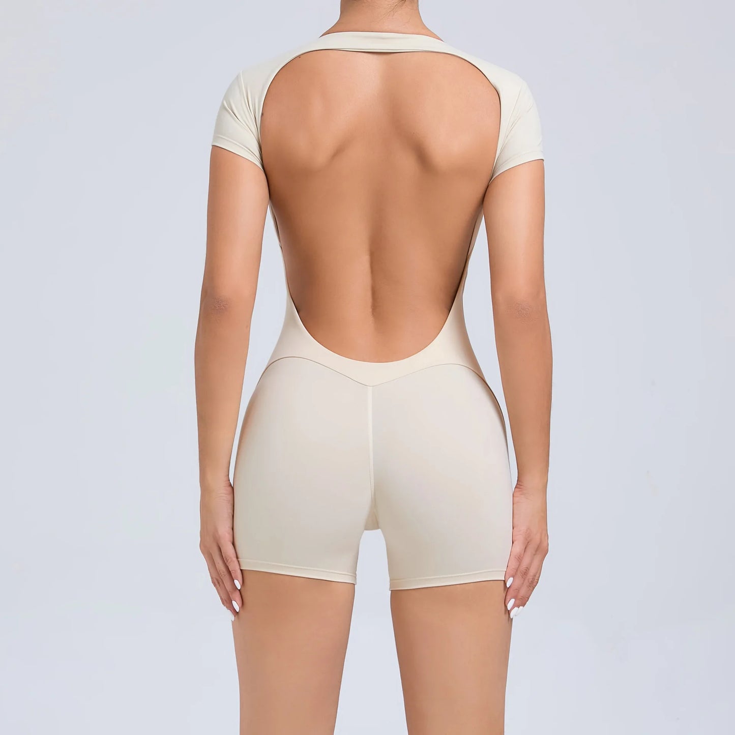 Yoga Jumpsuit Fitness Sports Overalls Gym Clothing Set Wear Pilates Workout Clothes Women Short Sleeves Outfit Activewear