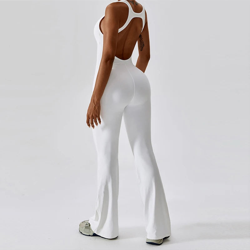 Back V Jumpsuit Gym Set Women Training Yoga Suit Sportswear Women Sports Jumpsuit Fitness Rompers Stretch Workout Bodysuits