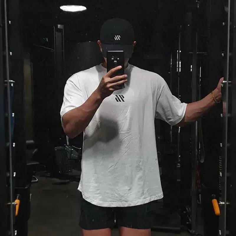 Men's Short sleeve Cotton T-shirt men Brand Sports t shirt Fitness Bodybuilding loose Running t shirt Male Summer Training tops