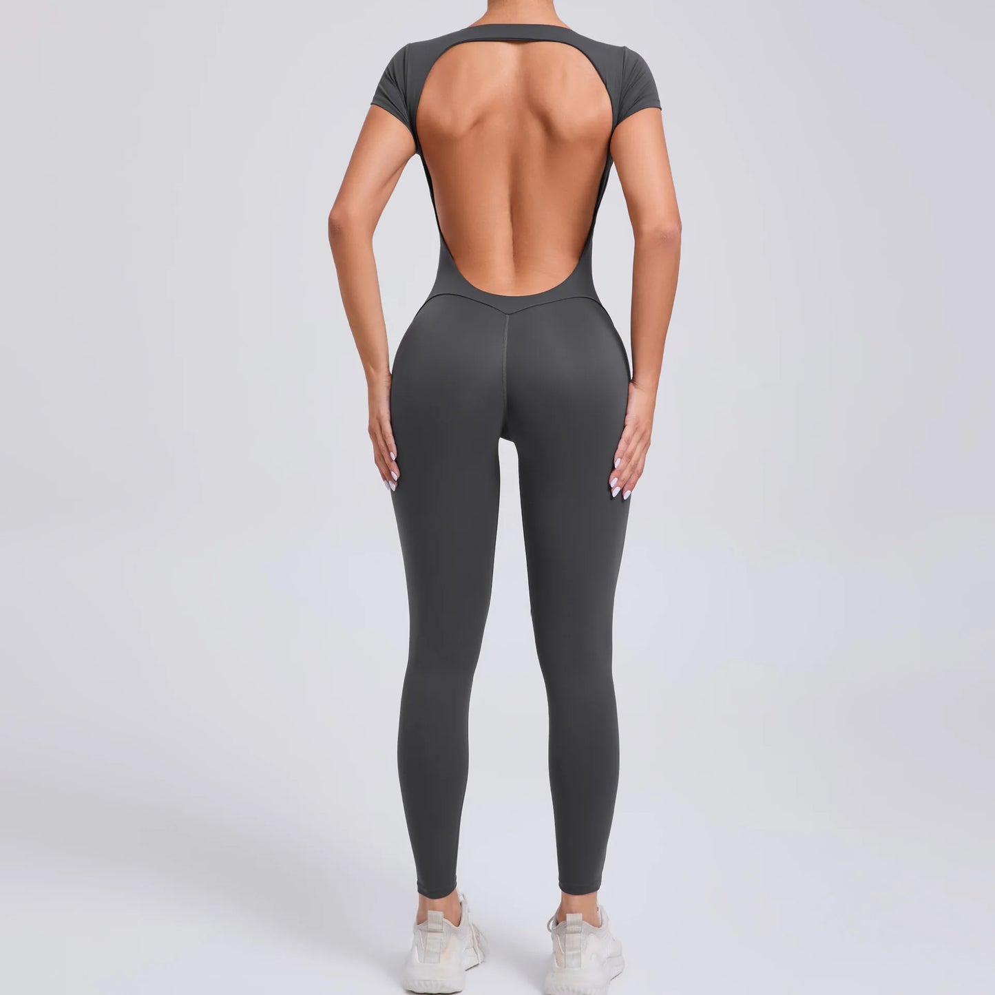 Yoga Jumpsuit Fitness Sports Overalls Gym Clothing Set Wear Pilates Workout Clothes Women Short Sleeves Outfit Activewear