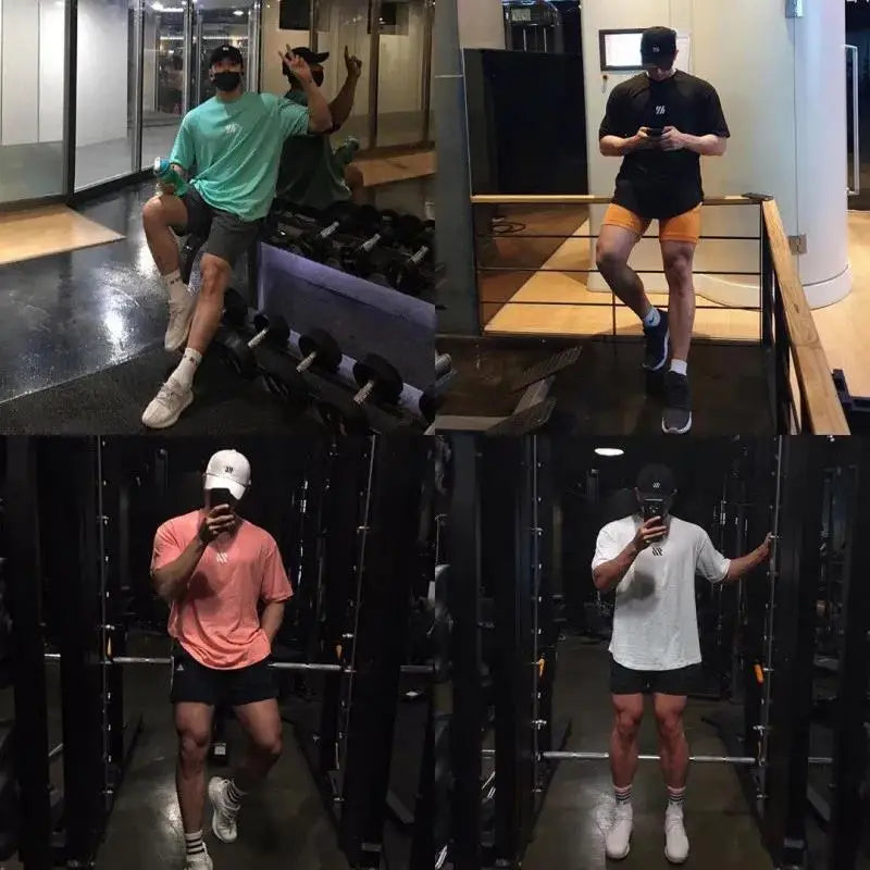 Men's Short sleeve Cotton T-shirt men Brand Sports t shirt Fitness Bodybuilding loose Running t shirt Male Summer Training tops