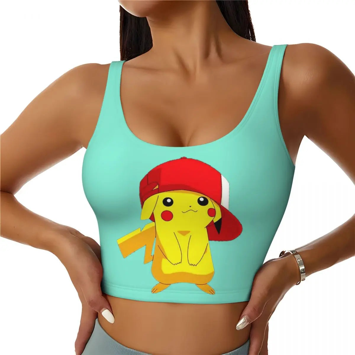 High Impact Pokemon Sports Bra Women Gym Workout Yoga Crop Top