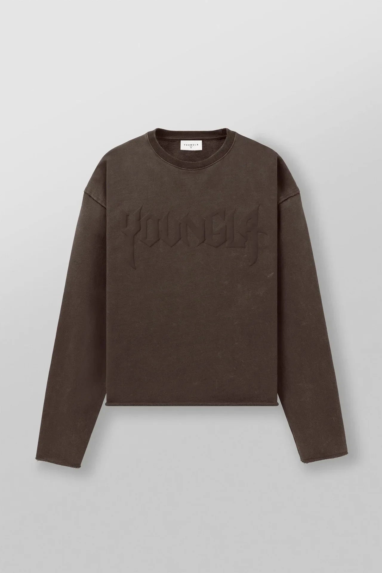 YOUNGLA American new men's crewneck fashion brand hoodie heavy wool foam print casual long sleeve