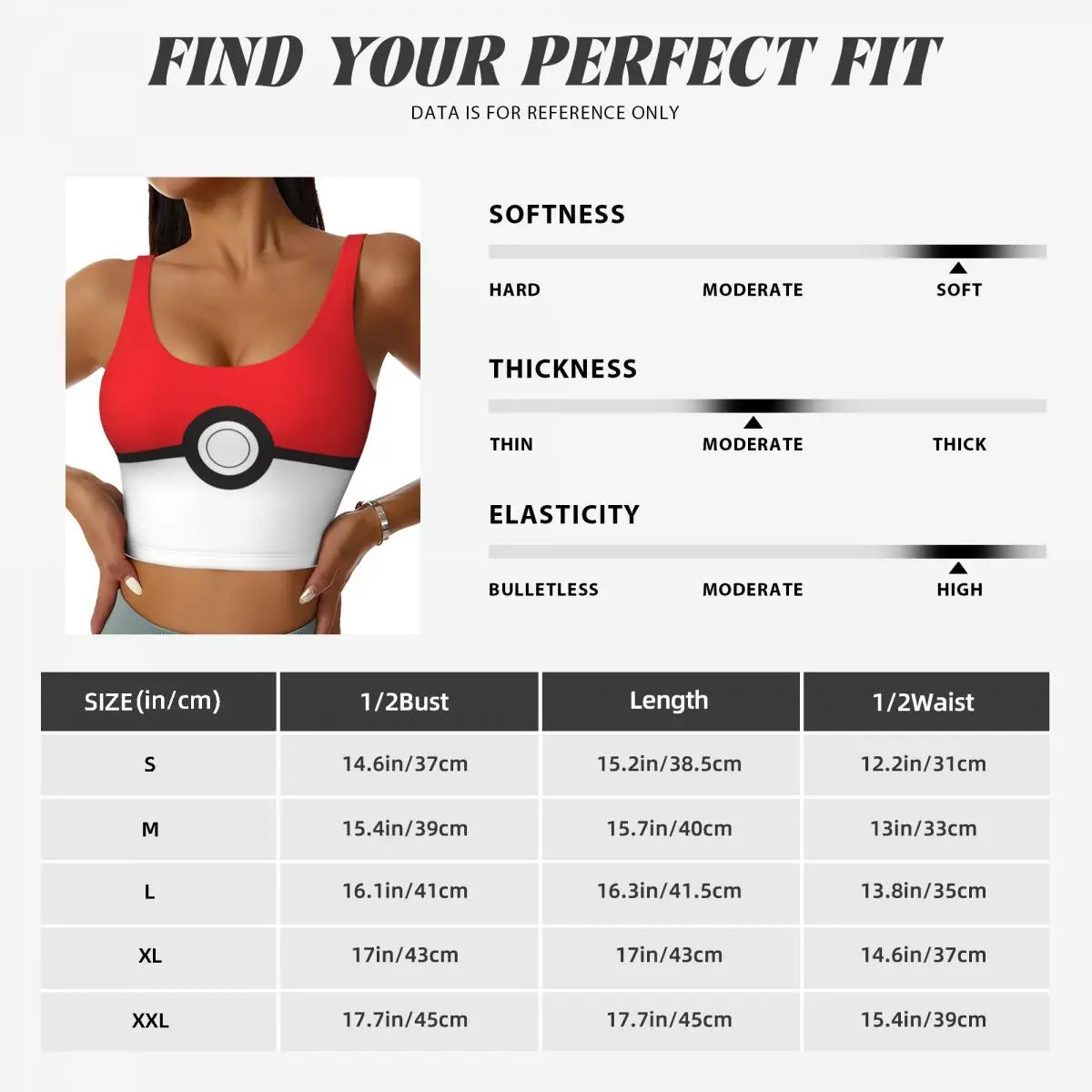 High Impact Pokemon Sports Bra Women Gym Workout Yoga Crop Top