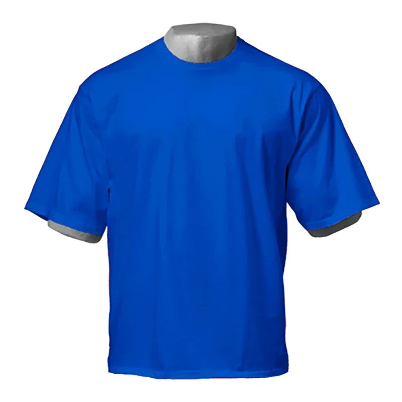 Plain Gym Clothing Fitness Mens Oversized T Shirt Outdoor Hip Hop Streetwear Loose Half Sleeve T-shirt Bodybuilding Tee Shirt