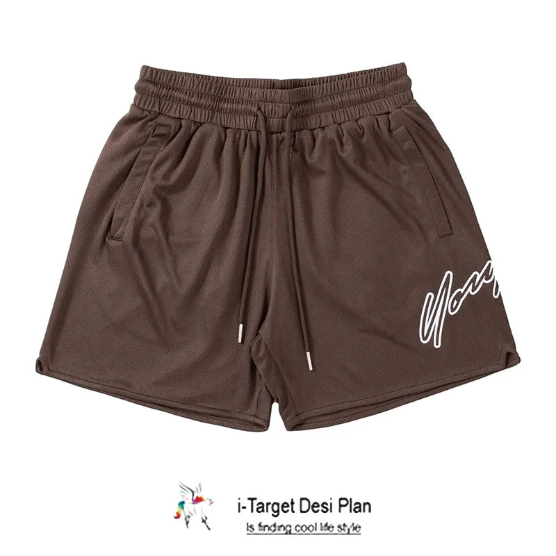Trend Men's Mesh Beach Swim Casual Shorts Man Quick Dry Loose Basketball Jogger Short Pants Gym Fitness Sport Running Sweatpants