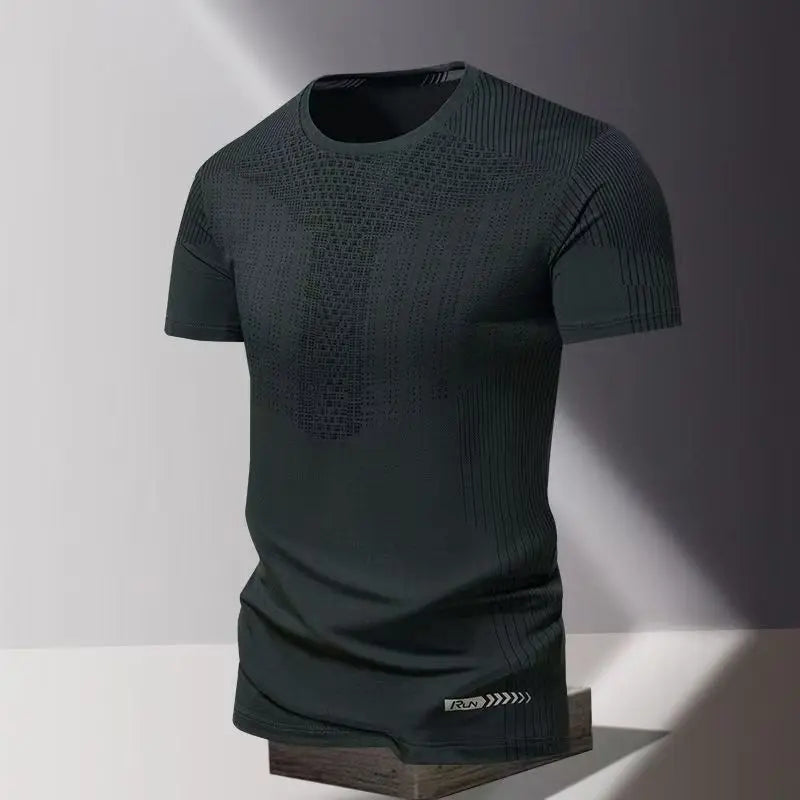 Summer men's clothing 3D printed quick drying men's thin breathable fitness top round neck short sleeved sports casual T-shirt