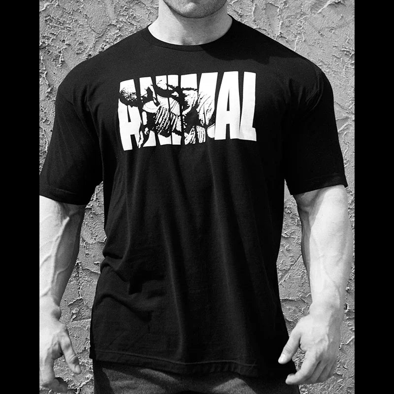 Summer Gym Fitness T-shirt Loose Men's Cotton Shirt Bodybuilding Training Man T Shirt Oversized Sports Short Sleeve Jogger Tee