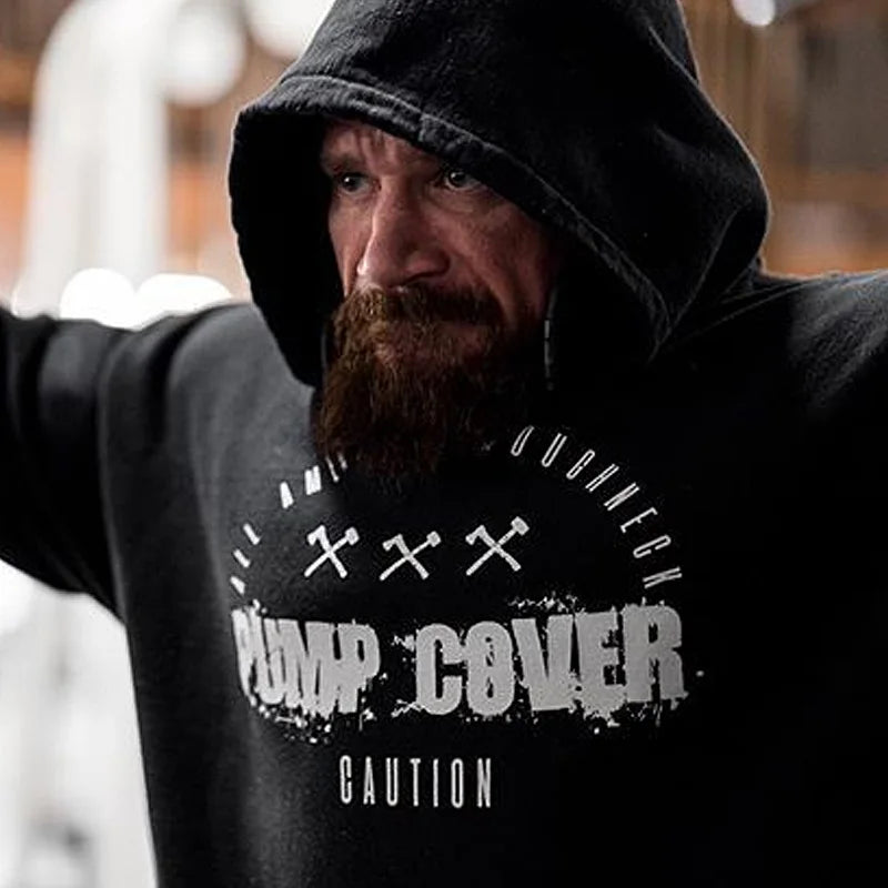 Autumn And Winter Men's PUMP COVER Gym Wool Pullovers Fitness Sweatshirts Men Fleece Hoodies Stringer Bodybuilding Fitness Casual Coat