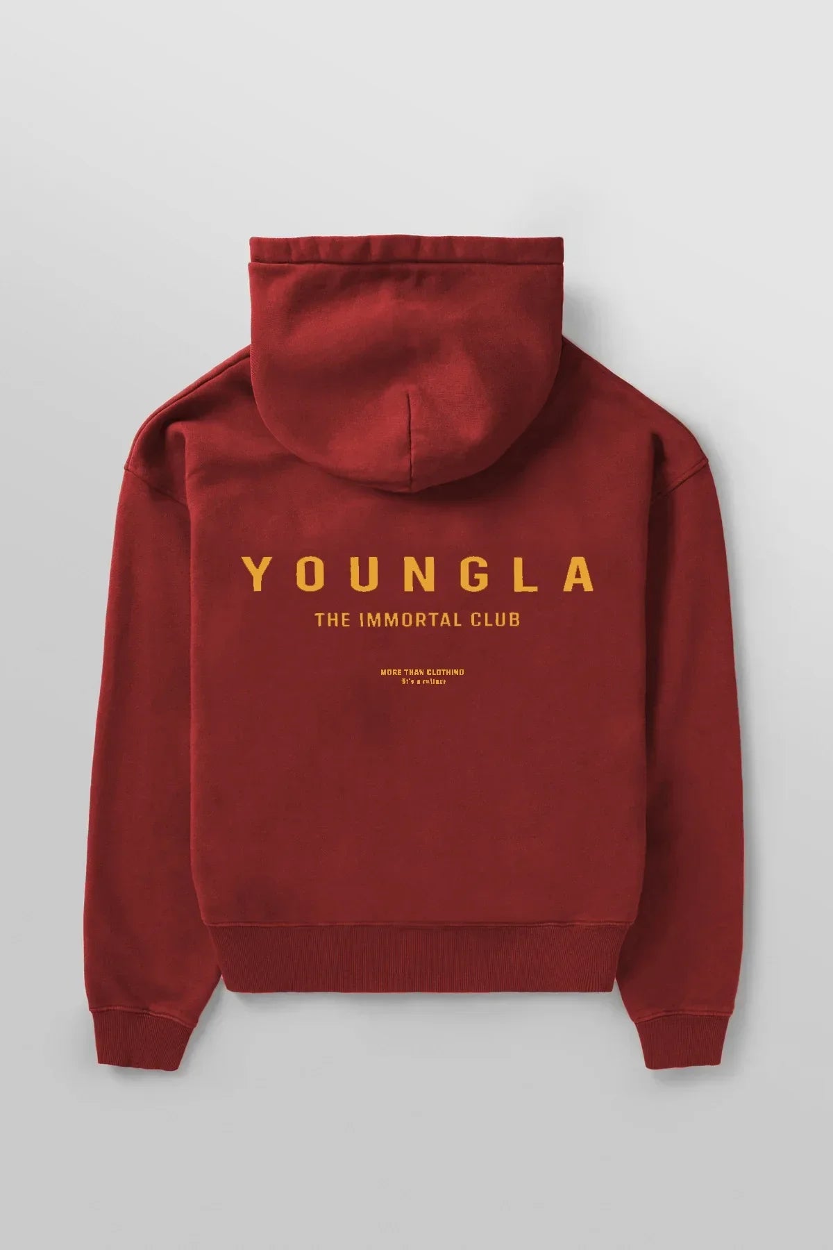 YOUNGLA American men's oversized hoodie double-layer composite fabric printed coat sports fitness sweatshirt